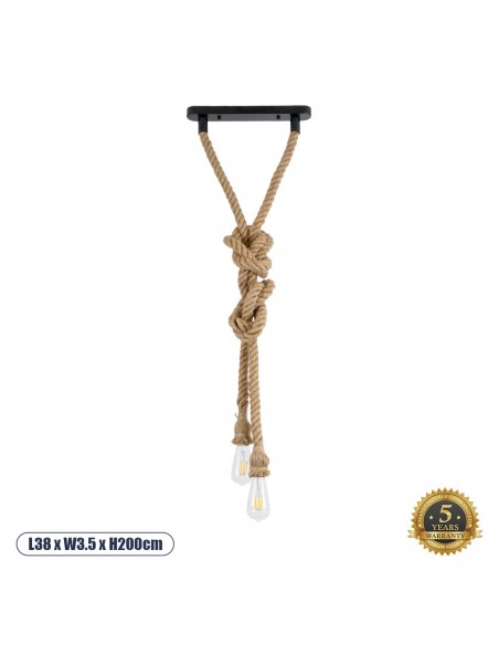 GLOBOSTAR® ROPE 01019 Boho Κρεμαστό Φωτιστικό Οροφής με...