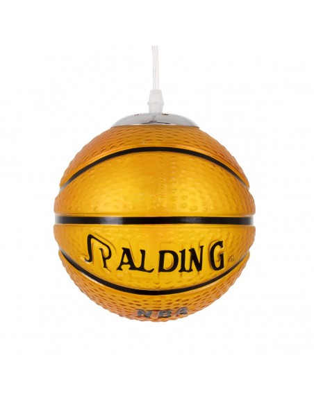 GLOBOSTAR® SPALDING NBA 00645 Παιδικό Κρεμαστό Φωτιστικό Οροφής με Ντουί 1 x E27 AC 220-240V IP20 - Πορτοκαλί & Μαύρο - Μ18 x Π18 x Υ18cm