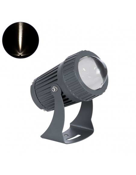 GLOBOSTAR® SPOT-FENIA 90134 Αρχιτεκτονικό Σποτ Φωτισμου LED 10W 1150lm 5° DC 24V Αδιάβροχο IP65 Φυσικό Λευκό 4500K Dimmable - Γκρι Ανθρακί - Μ7 x Π7 x Υ12cm - 3 Χρόνια Εγγύηση