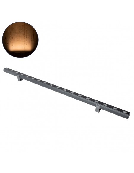 GLOBOSTAR® WASHER-PANDA 90578 Μπάρα Φωτισμού Wall Washer LED 18W 1620lm 15° DC 24V Αδιάβροχο IP65 Πορτοκαλί 2200K Dimmable - Γκρι Ανθρακί - Μ100 x Π4 x Υ3.5cm - 3 Χρόνια Εγγύηση