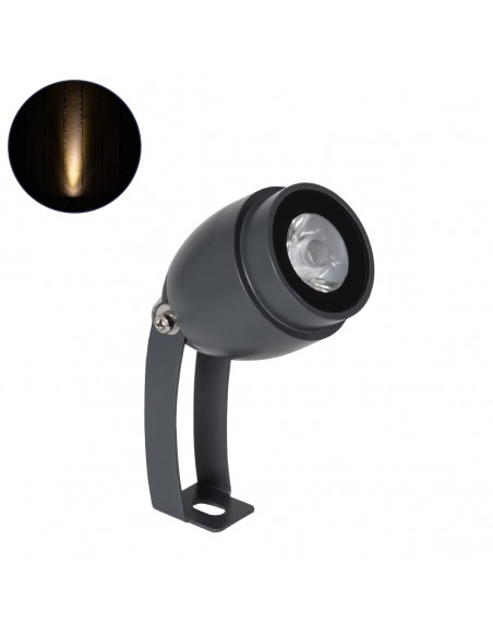 GLOBOSTAR® TREELIGHT-TREEGAL 90461 Σποτ Φωτισμού για Φυτά - Δέντρα με Βάση Μπετού & Κορμού LED 3W 330lm 15° DC 24V Αδιάβροχο IP65 Θερμό Λευκό 2700K Dimmable - Γκρι Ανθρακί - Μ5 x Π5 x Υ14.7cm - 3 Χρόνια Εγγύηση