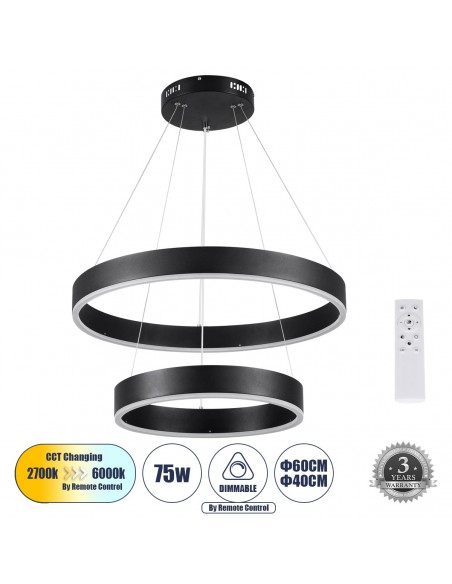 GLOBOSTAR® VENOM DUO 61185 Μοντέρνο Κρεμαστό Φωτιστικό...