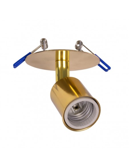GloboStar® SARA 999-0060 Χωνευτό Φωτιστικό Οροφής Σποτ Μονόφωτο 1 x E27 IP20 Χρυσό Μέταλλο - Μ8,5 x Π8,5 x Υ11cm