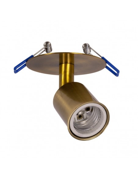 GloboStar® SARA 999-0061 Χωνευτό Φωτιστικό Οροφής Σποτ Μονόφωτο 1 x E27 IP20 Χρυσό Μέταλλο - Μ8,5 x Π8,5 x Υ11cm