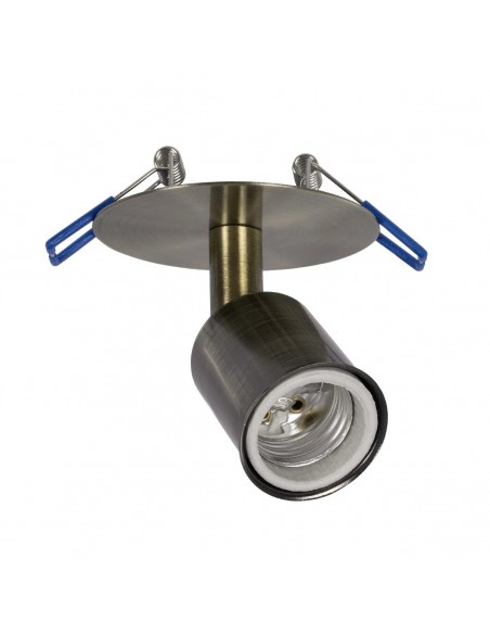 GloboStar® SARA 999-0062 Χωνευτό Φωτιστικό Οροφής Σποτ Μονόφωτο 1 x E27 IP20 Μπρούτζινο Μέταλλο - Μ8,5 x Π8,5 x Υ11cm