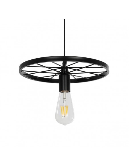 GLOBOSTAR® CASTOR 999-0228 Vintage Κρεμαστό Φωτιστικό Οροφής με Ντουί 1 x E27 AC 220-240V IP20 - Μαύρο - Μ30 x Π30 x Υ11cm