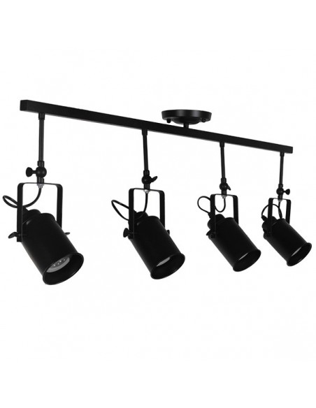 GLOBOSTAR® HOLLYWOOD 01156 Vintage Φωτιστικό Οροφής με Ντουί 4 x E27 AC 220-240V IP20 - Μαύρο - Μ13 x Π110 x Υ38cm