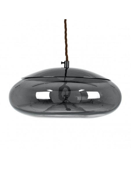 GLOBOSTAR® AXTON 00751 Μοντέρνο Κρεμαστό Φωτιστικό Οροφής LED 5W 500lm 180° AC 220-240V IP20 Θερμό Λευκό 2700K - Sanan SMD Chip - Μαύρο Φιμέ - Μ30 x Π30 x Υ15cm - 2 Xρόνια Εγγύηση