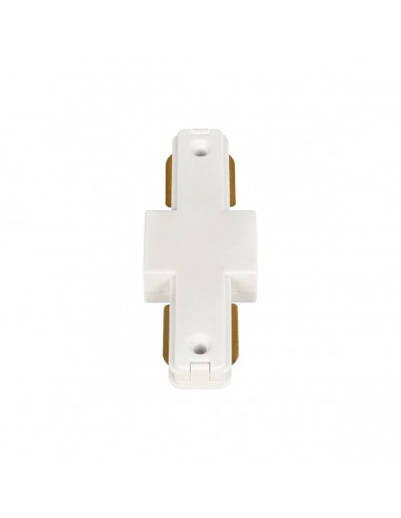 GLOBOSTAR® EUROTRACK-1PH 60904 Μονοφασικός Σύνδεσμος Ι Επέκτασης Ράγας 2 Καλωδίων 1L+1N για Σύστημα Ράγας Eurotrack-1PH AC 220-240V IP20 - Λευκό Ματ - Μ9.3 x Π3.5 x Υ1.6cm