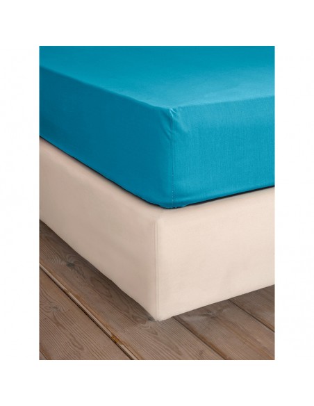 Σεντόνι Γίγας με λάστιχο Για Στρώμα 185x205+35 Unicolors - Petrol Blue