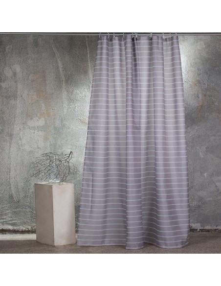 Κουρτίνα Μπάνιου 180x180 Stripe Grey
