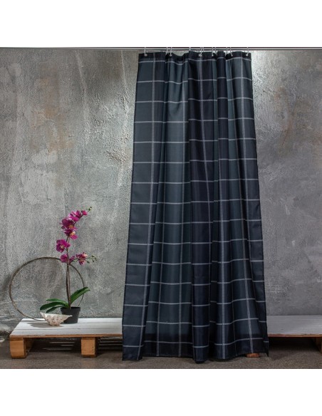 Κουρτίνα Μπάνιου 180Χ180 Check Black