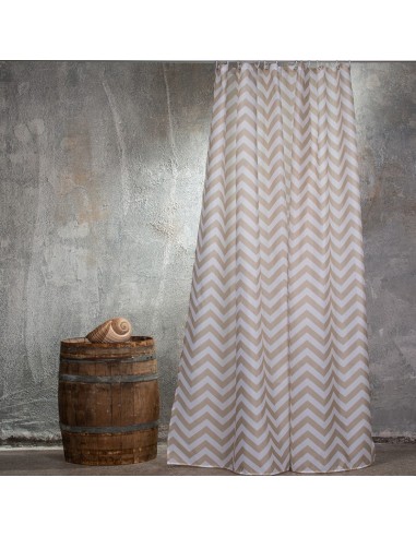 Κουρτίνα Μπάνιου 180Χ180 Zig Zag Beige