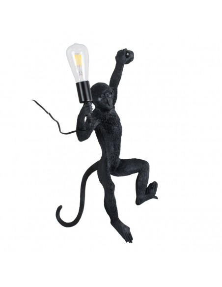 GLOBOSTAR® APES 01804 Μοντέρνο Φωτιστικό Τοίχου - Απλίκα με Ντουί 1 x E27 AC 220-240V IP20 - Μαύρο - Μ34 x Π31 x Υ61cm