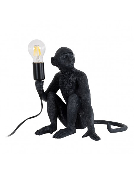 GLOBOSTAR® APES 01807 Μοντέρνο Επιτραπέζιο Φωτιστικό Πορτατίφ με Ντουί 1 x E27 AC 220-240V IP20 - Μαύρο - Μ30 x Π27 x Υ30cm