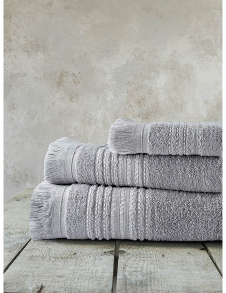 Σετ Πετσέτες 3τμχ (30x50 + 50x90 + 70x140) - Allora Gray