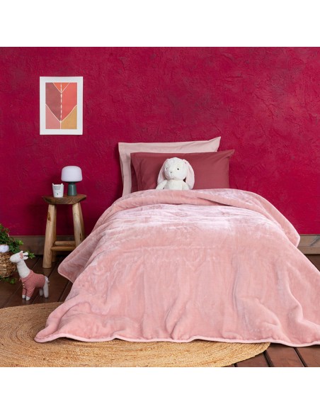 Κουβέρτα Βελουτέ Μονή 160x220 Coperta - Pink 2