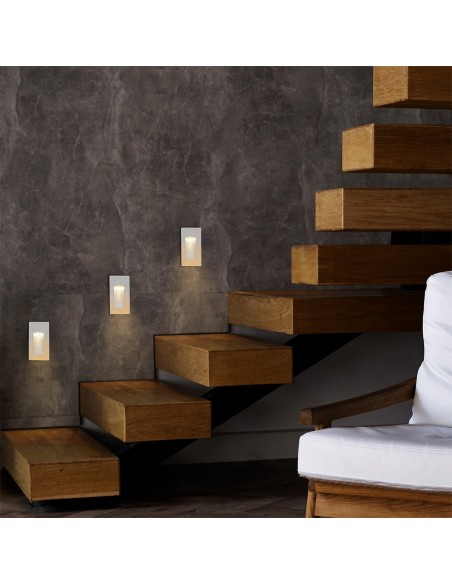 kelvo® STEPART KLV-101-0091 Μοντέρνο Χωνευτό Φωτιστικό Σκαλοπατιού - Διαδρόμου LED 3W 375lm 45° AC 220-240V Αδιάβροχο IP65 Θερμό Λευκό 2700K - Lumileds SMD Chip & TÜV SÜD Driver - Λευκό Ματ - Μ6 x Π5.5 x Υ10cm / Q5 x 9.61cm - 5 Χρόνια Εγγύηση