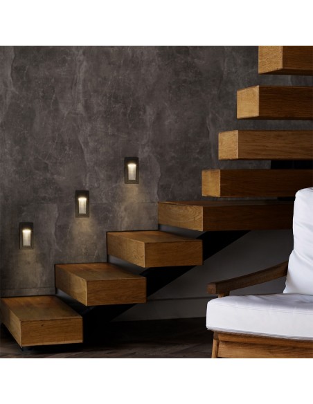 kelvo® STEPART KLV-101-0089 Μοντέρνο Χωνευτό Φωτιστικό Σκαλοπατιού - Διαδρόμου LED 3W 375lm 45° AC 220-240V Αδιάβροχο IP65 Θερμό Λευκό 2700K - Lumileds SMD Chip & TÜV SÜD Driver - Μαύρο Ματ - Μ5.5 x Π6 x Υ10cm / Q5 x 9.61cm - 5 Χρόνια Εγγύηση