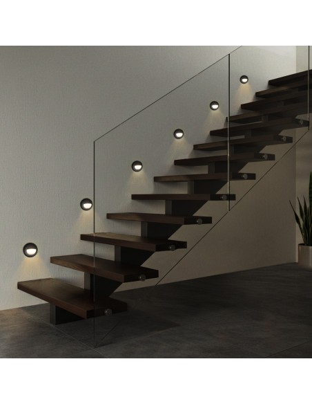 kelvo® STEPART KLV-101-0074 Μοντέρνο Χωνευτό Φωτιστικό Σκαλοπατιού - Διαδρόμου LED 3W 375lm 45° AC 220-240V Αδιάβροχο IP65 Θερμό Λευκό 2700K - Lumileds SMD Chip & TÜV SÜD Driver - Μαύρο Ματ - Μ8.3 x Π4.5 x Υ8.3cm  / Q6.55 x 6.55cm - 5 Χρόνια Εγγύηση