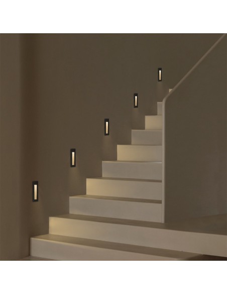 kelvo® STEPART KLV-101-0092 Μοντέρνο Χωνευτό Φωτιστικό Σκαλοπατιού - Διαδρόμου LED 7W 735lm 45° AC 220-240V Αδιάβροχο IP65 Θερμό Λευκό 2700K - Lumileds SMD Chip & TÜV SÜD Driver - Μαύρο Ματ - Μ6.5 x Π6.5 x Υ21cm / Q5.41 x 18.9cm - 5 Χρόνια Εγγύηση