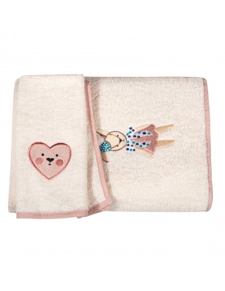 Σετ Πετσέτες Παιδικές 2τμχ Baby Essential 8859 Pink