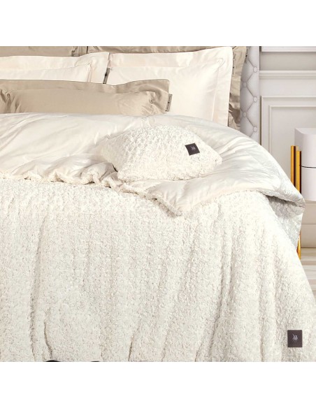 GREENWICH POLO CLUB ΚΟΥΒΕΡΤΟΠΑΠΛΩΜΑ RABBIT FAUX FUR KING ESSENTIAL 3959 WHITE