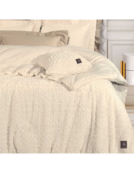 GREENWICH POLO CLUB ΚΟΥΒΕΡΤΟΠΑΠΛΩΜΑ RABBIT FAUX FUR KING ESSENTIAL 3960 ECRU