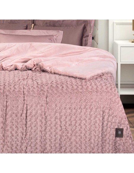 GREENWICH POLO CLUB ΚΟΥΒΕΡΤΟΠΑΠΛΩΜΑ RABBIT FAUX FUR KING ESSENTIAL 3961 NUDE