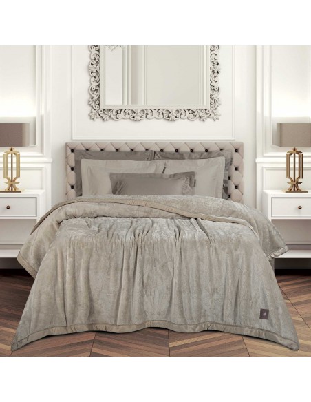 GREENWICH POLO CLUB ΚΟΥΒΕΡΤΑ VELOUR KING ESSENTIAL 3972 TAUPE