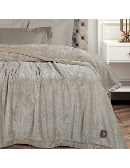 GREENWICH POLO CLUB ΚΟΥΒΕΡΤΑ VELOUR KING ESSENTIAL 3972 TAUPE