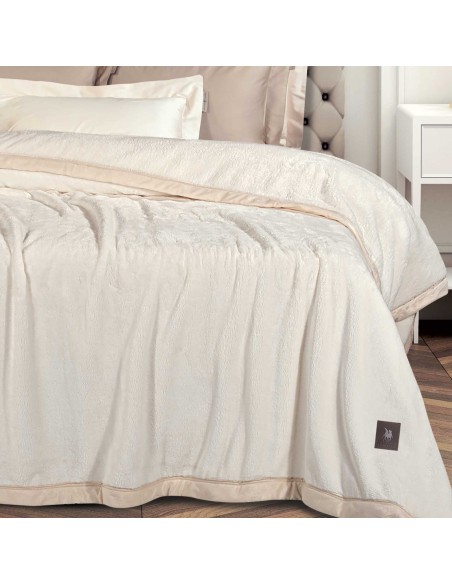 GREENWICH POLO CLUB ΚΟΥΒΕΡΤΑ VELOUR KING ESSENTIAL 3974 ROYAL WHITE