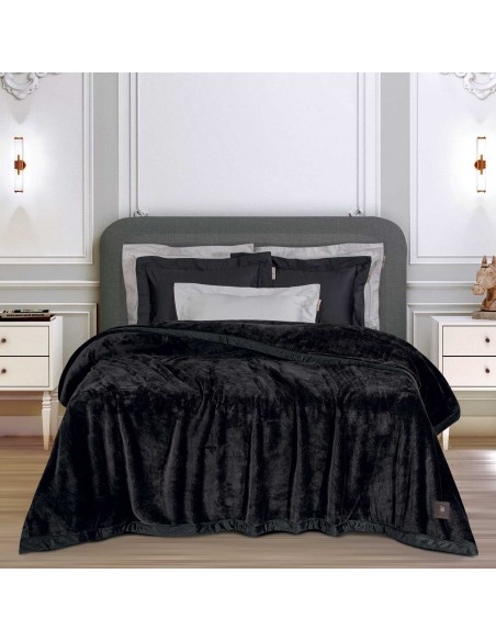 GREENWICH POLO CLUB ΚΟΥΒΕΡΤΑ VELOUR KING ESSENTIAL 3975 BLACK