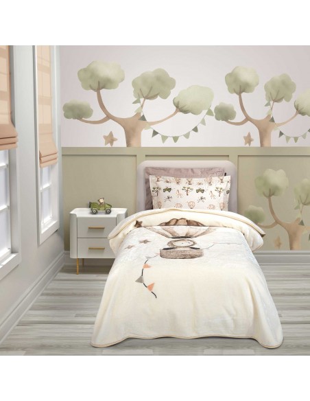 Κουβέρτα Βελουτέ Παιδική 160x220 Junior Essential 8860 Taupe