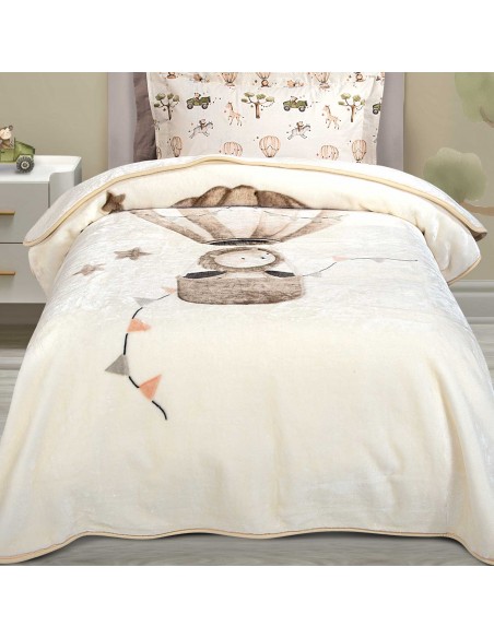 Κουβέρτα Βελουτέ Παιδική 160x220 Junior Essential 8860 Taupe