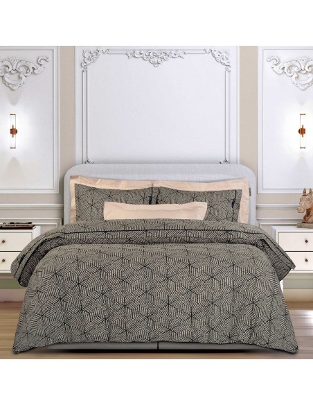 Σετ Υπέρδιπλη Παπλωματοθήκη 220x240 Essential 2366 Beige, Black