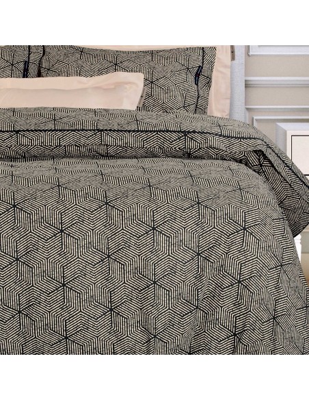 Σετ Υπέρδιπλη Παπλωματοθήκη 220x240 Essential 2366 Beige, Black