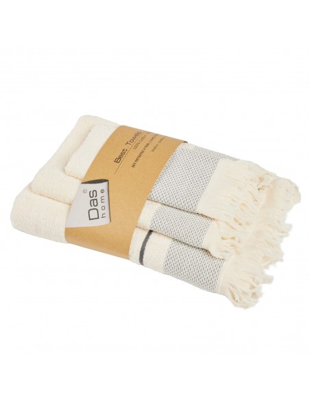 DAS HOME ΣΕΤ ΠΕΤΣΕΤΕΣ 3ΤΕΜΑΧΙΩΝ BEST 0840 IVORY