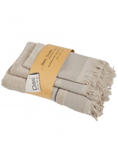 DAS HOME ΣΕΤ ΠΕΤΣΕΤΕΣ 3ΤΕΜΑΧΙΩΝ BEST 0842 TAUPE
