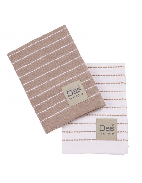 DAS HOME ΣΕΤ ΠΟΤΗΡΟΠΑΝΑ 2ΤΜΧ 30Χ50 0825 TAUPE, WHITE