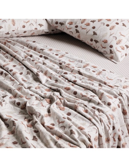 DAS HOME ΣΕΤ ΣΕΝΤΟΝΙΑ ΜΟΝΑ HAPPY FLANNEL 9681 BEIGE, BROWN