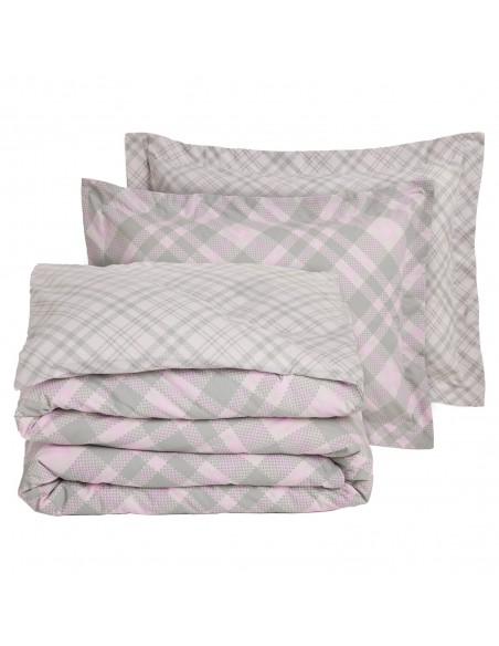 DAS HOME ΣΕΤ ΣΕΝΤΟΝΙΑ ΥΠΕΡΔΙΠΛΑ ΜΕ ΛΑΣΤΙΧΟ CASUAL 5436 MINT, PINK