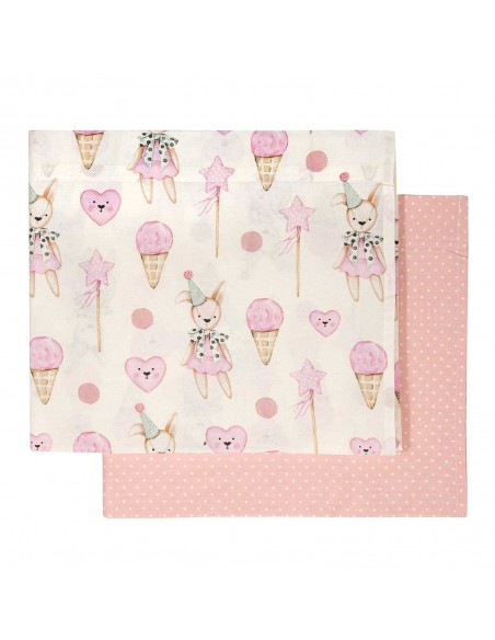 Σετ Σεντόνια Λίκνου 70x120 Essential 8859 Ivory, Pink