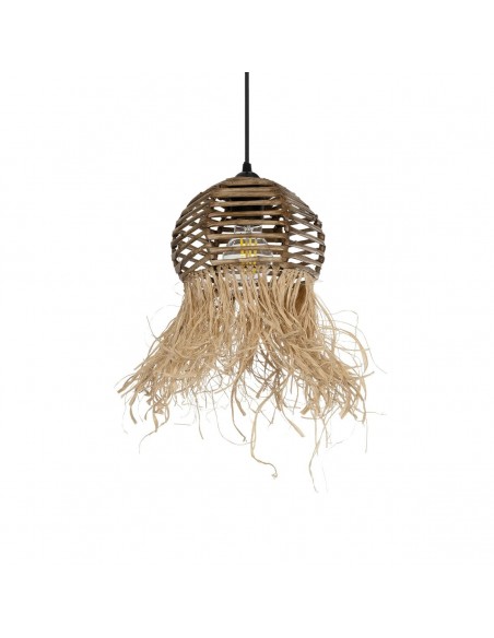 GLOBOSTAR® RIKTA 205-0077 Boho Κρεμαστό Φωτιστικό Οροφής με Ντουί 1 x E27 AC 220-240V IP20 - Μπεζ - M20 x Π20 x Υ30cm