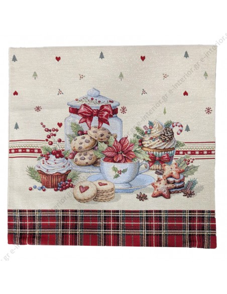 Μαξιλαροθήκη Χριστουγεννιάτικη 047x047 Kiss 1385A