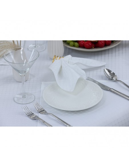 Τραπεζομάντηλο 160x220 + 8 Πετσέτες40x40 Puzzle Ivory 2