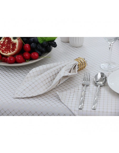 Τραπεζομάντηλο 160x220 + 8 Πετσετες 40x40 Puzzle Beige