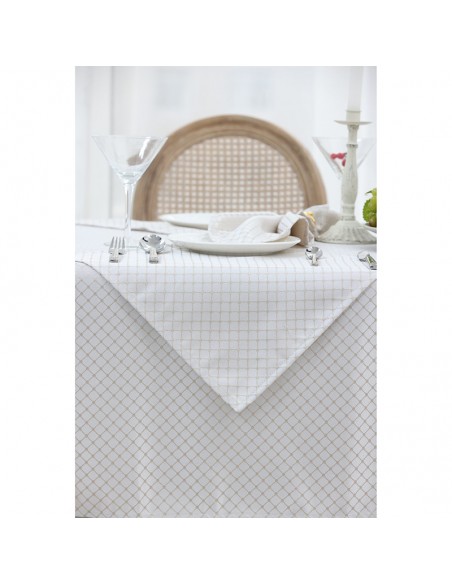 Τραπεζομάντηλο 160x220 + 8 Πετσετες 40x40 Puzzle Beige