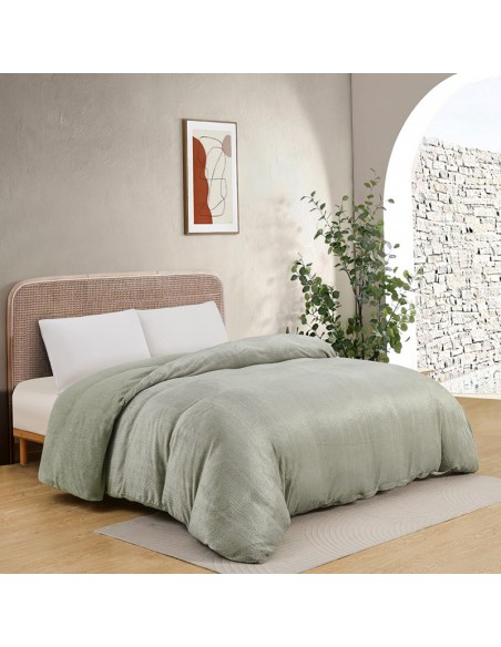 Παπλωματοθηκη Υπερδιπλη Shelby Soft Olive 225X245