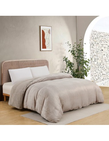 Μονη Παπλωματοθήκη Fleece 165x225 Shelby Greige